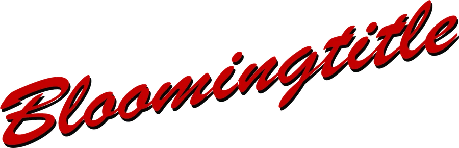 Bloomingtitle wordmark in red script